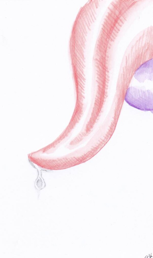 Dessin au crayon : langue ?